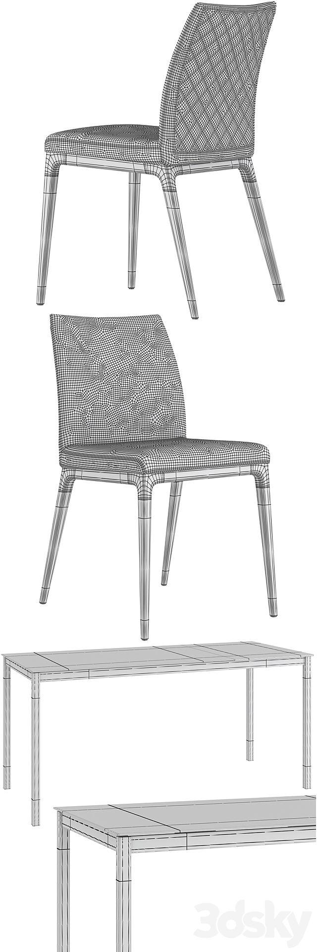 Dining table Connubia Snap + chair Romatti Soprano 3dskyfree