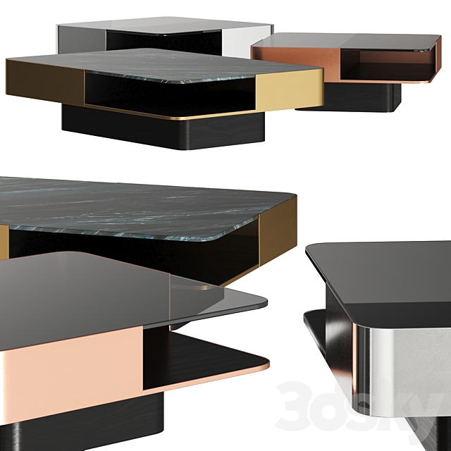Red Edition Lounge Coffee Tables 3DSMax File - thumbnail 1