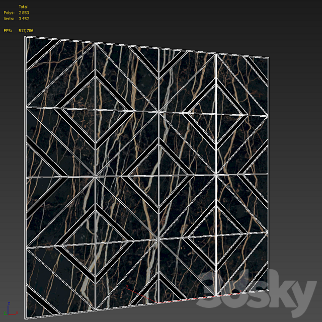 Decorative wall panel 14 3DS Max Model - thumbnail 2