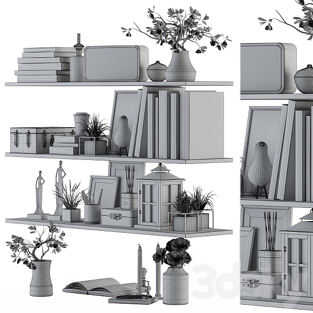 Decorative Set on Shelves 3dskyfree