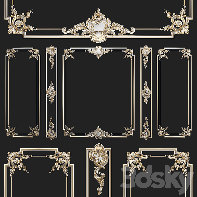 Plaster decorative frame 2 Free Download