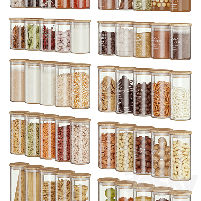 Minimalist Food Jars 3dsky
