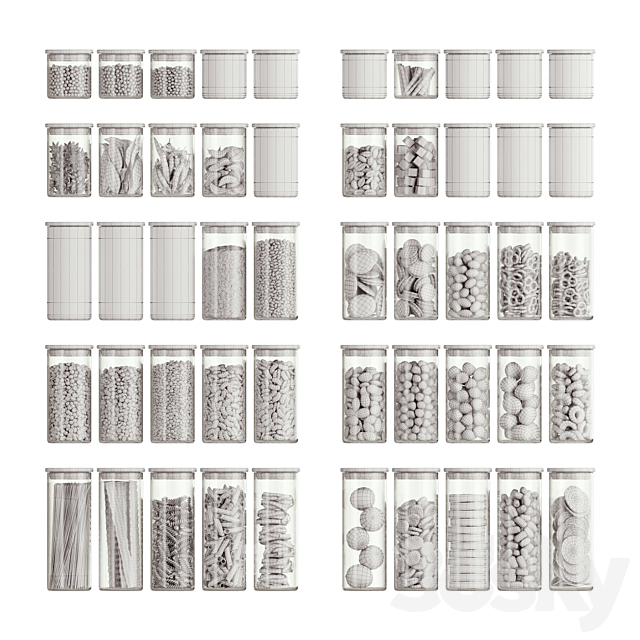 Minimalist Food Jars 3dskyfree