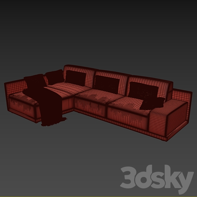 Corner sofa Sancal HAPPEN 3DSMax File - thumbnail 2
