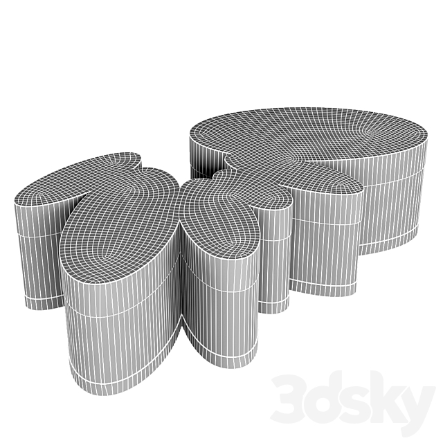 Metal Glass Coffee Table 3DSMax File - thumbnail 4