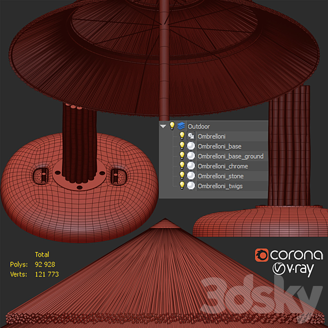 Exotic - Ombrelloni 3dskyfree