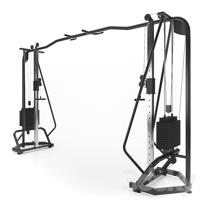 Gym Equipment – Cable Cross Over 3DSMax File - thumbnail 2