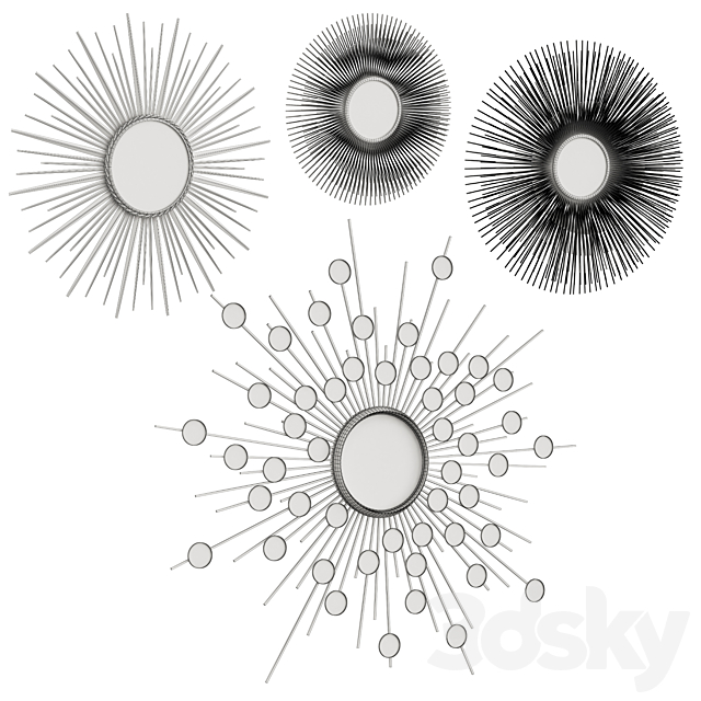 Eichholtz mirrors Reflections. Solaris. Helios 3d