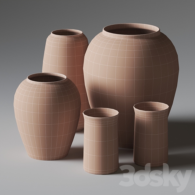 Porcelan and glass vases Lyngby Porcelæn 3DSMax File - thumbnail 4