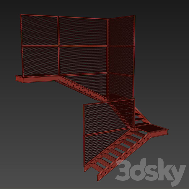 Old metal stair 3DSMax File - thumbnail 3