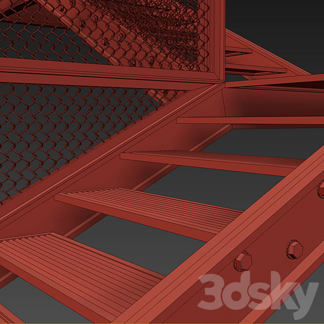 Old metal stair 3dsky