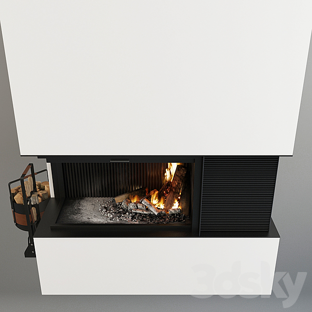Fireplace and accessories 3d