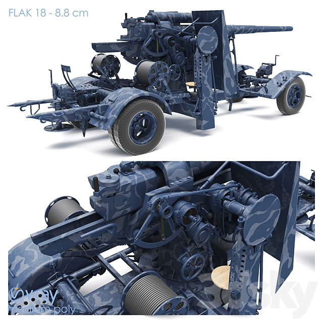 Anti-aircraft gun 3d