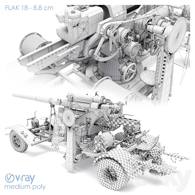 Anti-aircraft gun 3dsky