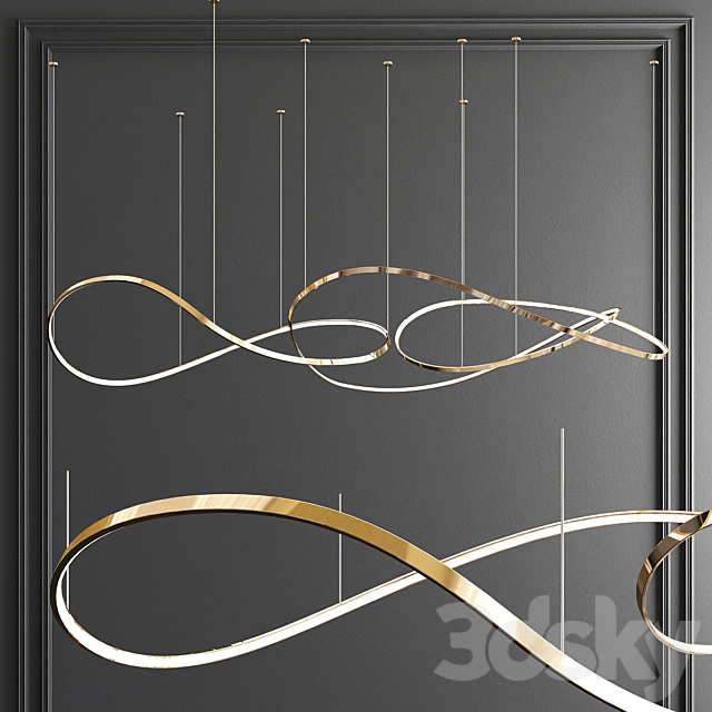 Unique Linear Chandelier - 3 type 3dsky