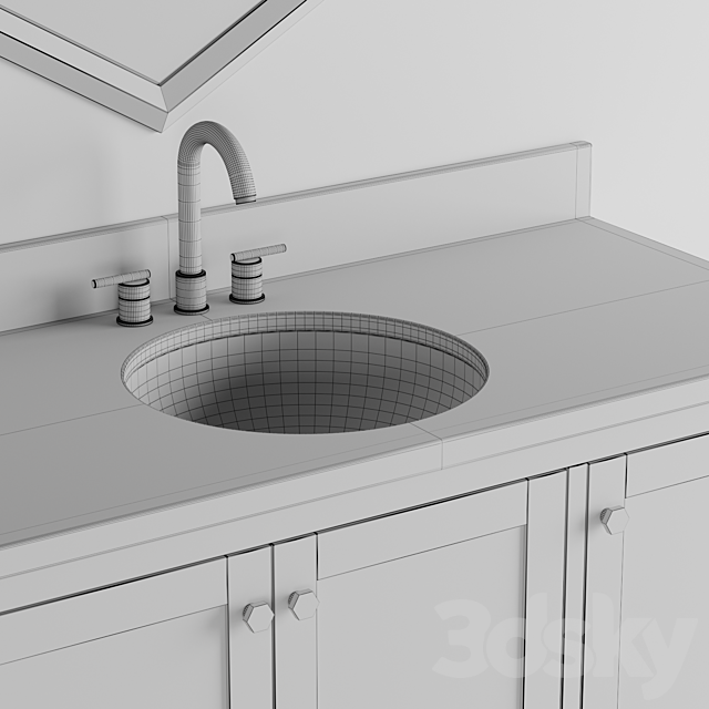 Radke Mahogany Vanity 3DS Max Model - thumbnail 5