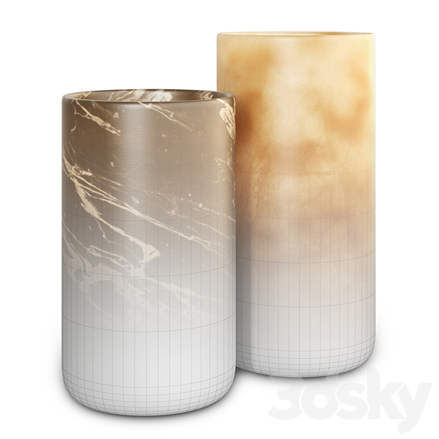 Alabaster pots 3d