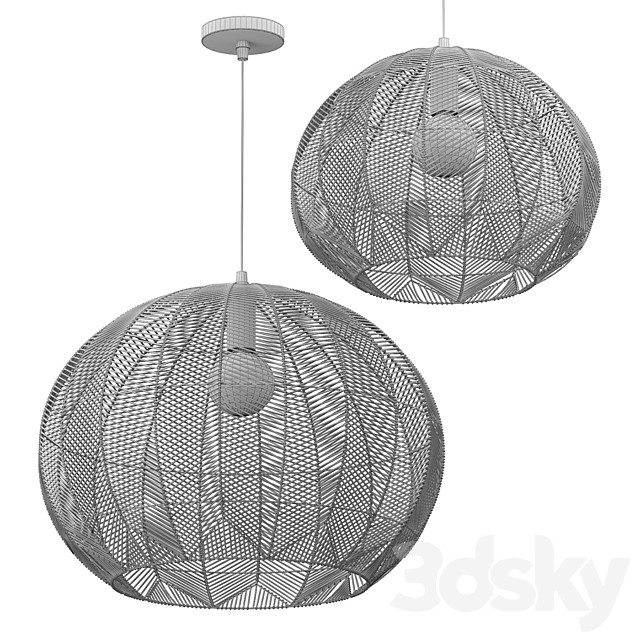 NATURAL ROUND RATTAN PENDANT 3dsky
