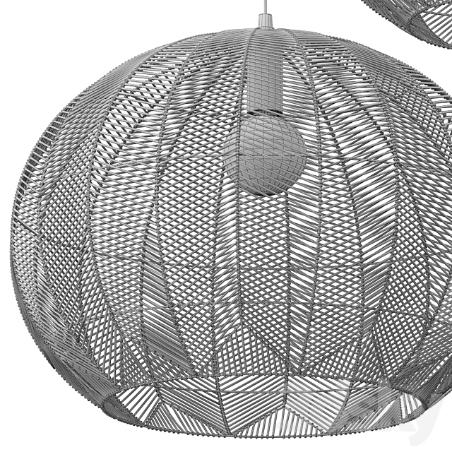 NATURAL ROUND RATTAN PENDANT 3dskyfree