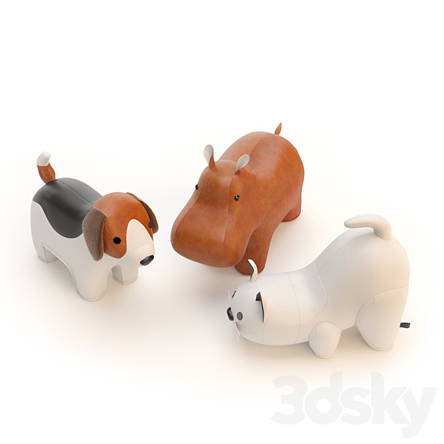 Beagle hippo cat white 3DSMax File - thumbnail 2