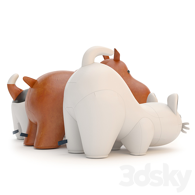 Beagle hippo cat white 3DSMax File - thumbnail 4