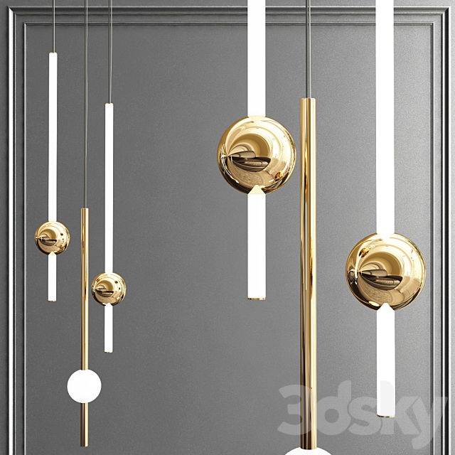 Collection ofminimalist pendants 3dsky
