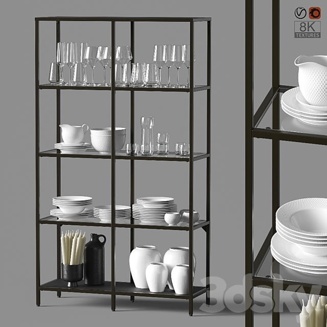 ?upboard with dishes 3DSMax File - thumbnail 1