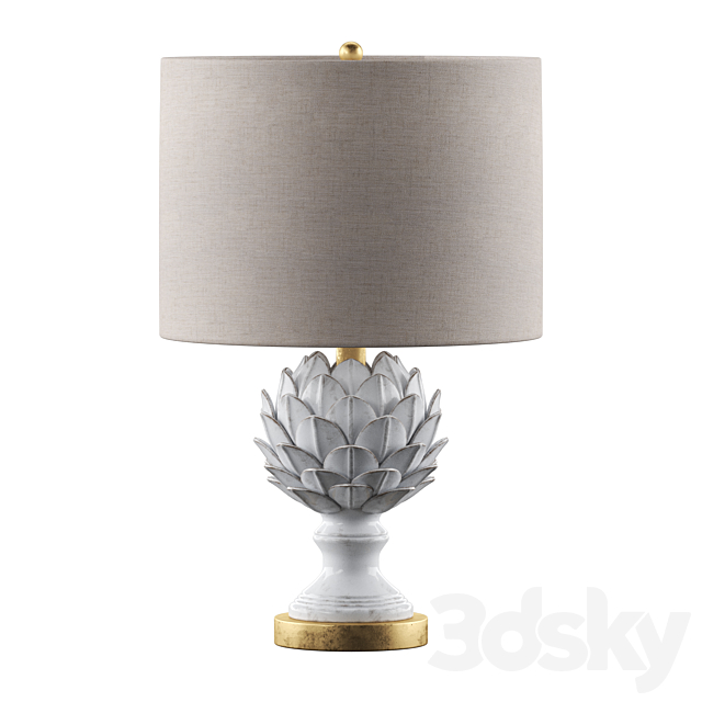 Regina Andrew Leafy Artichoke Ceramic Table Lamp 3DSMax File - thumbnail 1