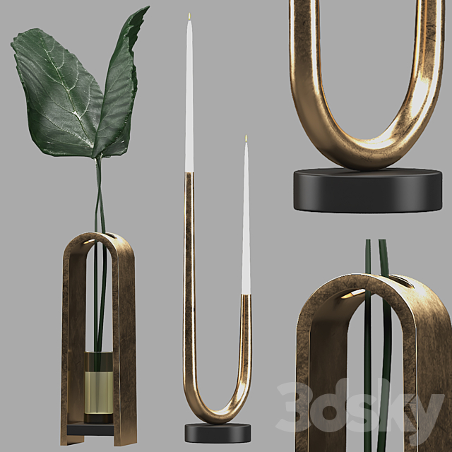 Gold_Design_Plate_Set 3dsky