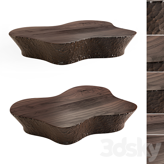 Coffee Table SSU 02 with Hammered Wood 3DSMax File - thumbnail 1