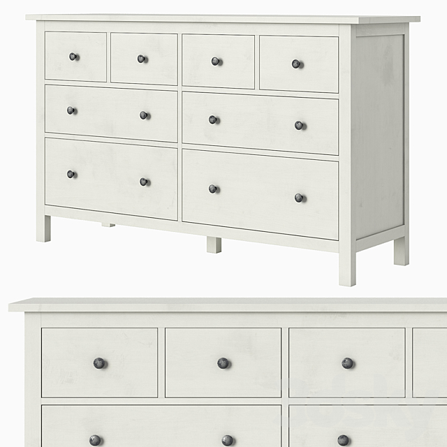 IKEA HEMNES 8-drawer dresser 3DSMax File - thumbnail 3