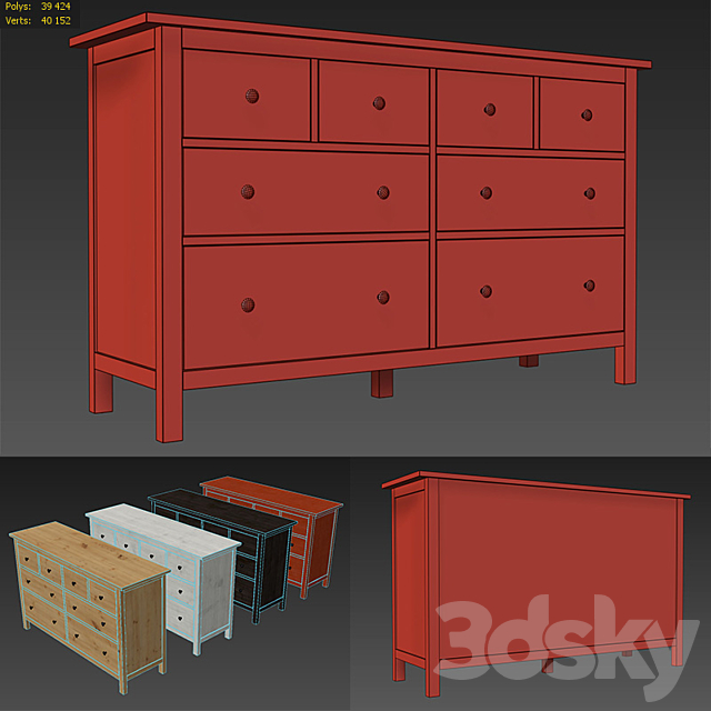 IKEA HEMNES 8-drawer dresser 3DSMax File - thumbnail 5