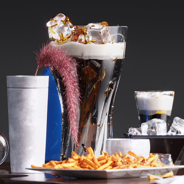 Pepsi set with french fries 3DSMax File - thumbnail 4