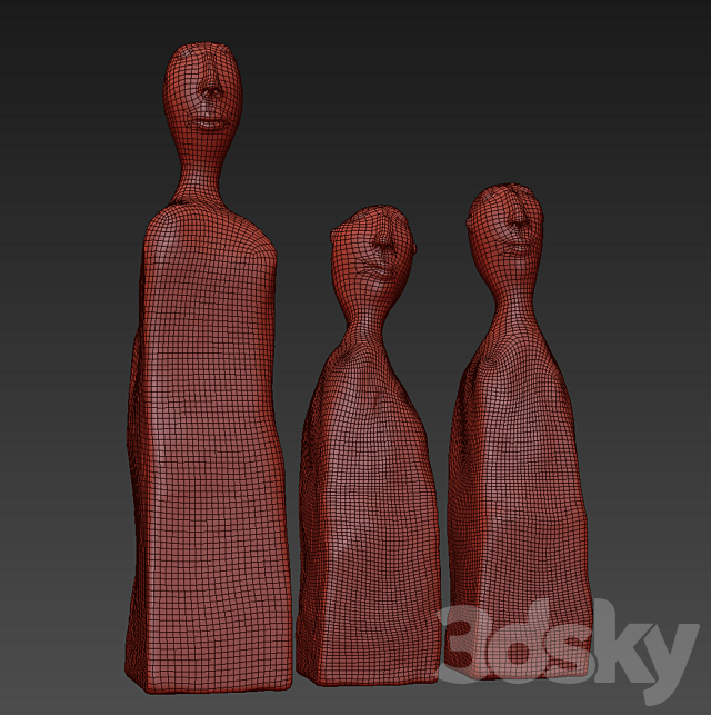 Man - a sculpture of cement 3dsky