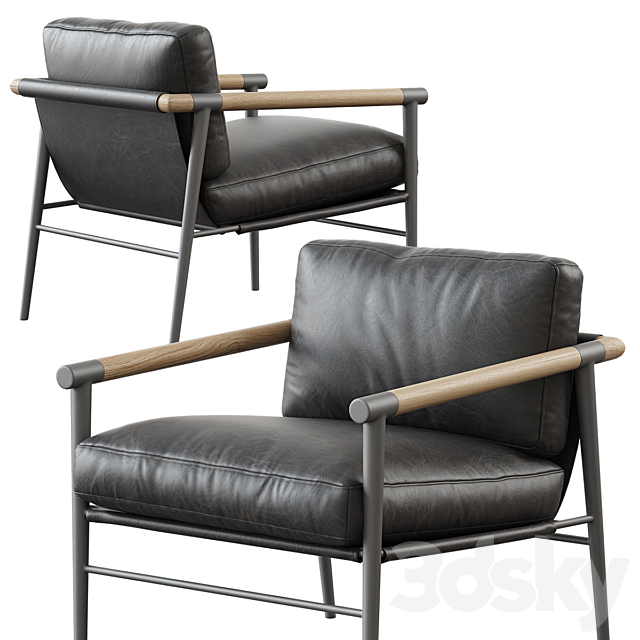 Rowen leather chair 3DSMax File - thumbnail 1
