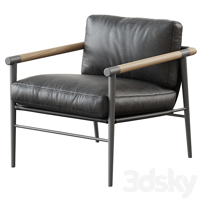 Rowen leather chair 3DSMax File - thumbnail 2