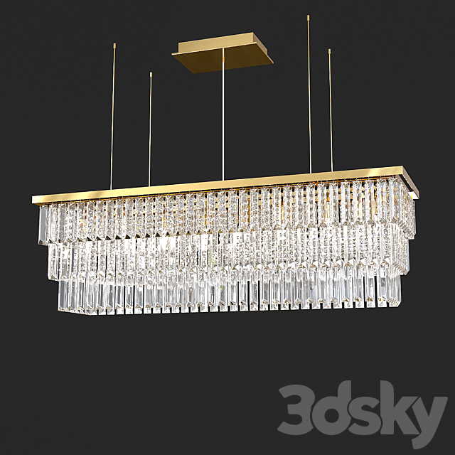Crystal lamp Ideal Lux MARTINEZ SP8 ORO 3DSMax File - thumbnail 1