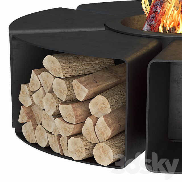 Modern Outdoor Fire Pits 3DSMax File - thumbnail 2