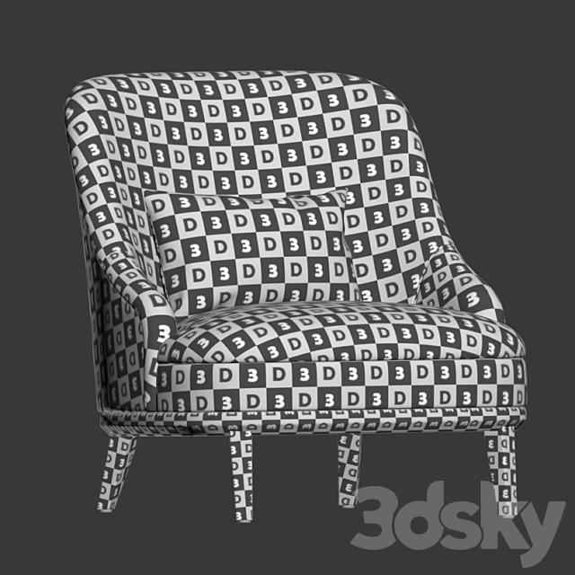 Celedonio armchair hamiltonconte 3DSMax File - thumbnail 4