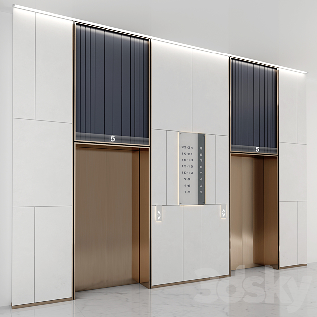ELEVATOR LOBBY DESIGN 3 3d