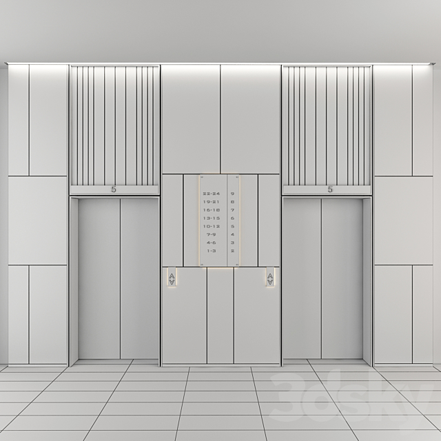 ELEVATOR LOBBY DESIGN 3 3dsky