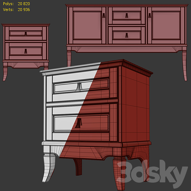 Dresser and nightstand Telma. Gomeldrev. Dresser. nightstand 3DSMax File - thumbnail 5