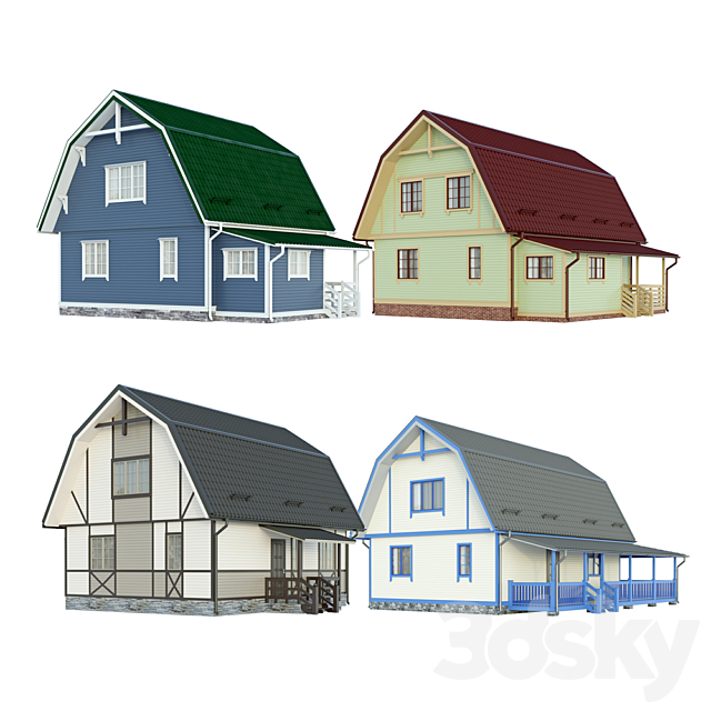 Country houses. 2 3DSMax File - thumbnail 1