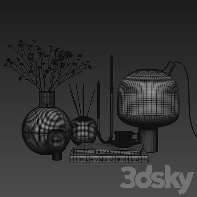 Decoration Set 001-Hauri Candleholder Arche Collection Curiosity objects 3dskyfree