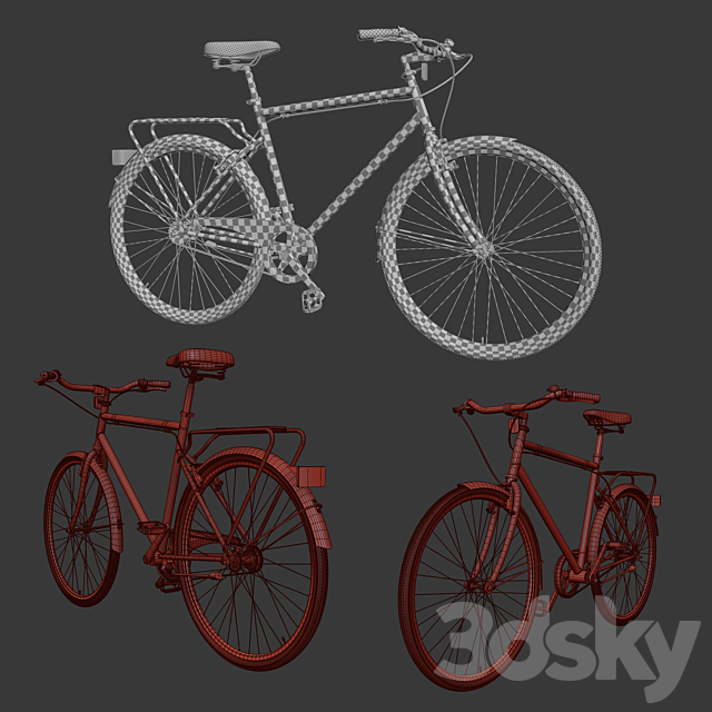 Men’s  Vintage Bike _ Bike Vintage Roadster 3DSMax File - thumbnail 3
