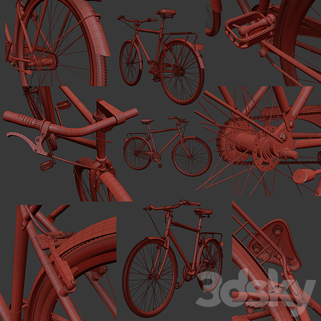 Men’s  Vintage Bike _ Bike Vintage Roadster 3DSMax File - thumbnail 4