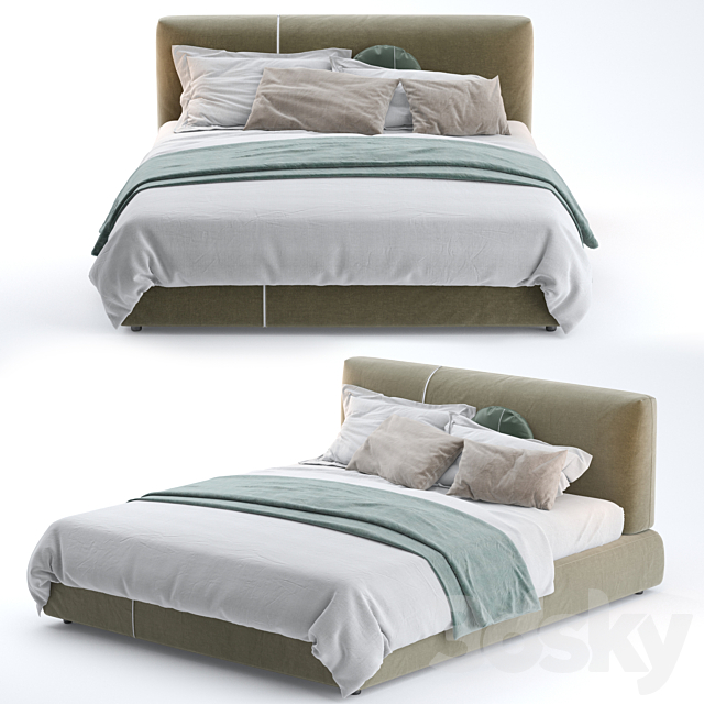 Sanders Upholstered Bed By Ditre Italia 3DSMax File - thumbnail 3