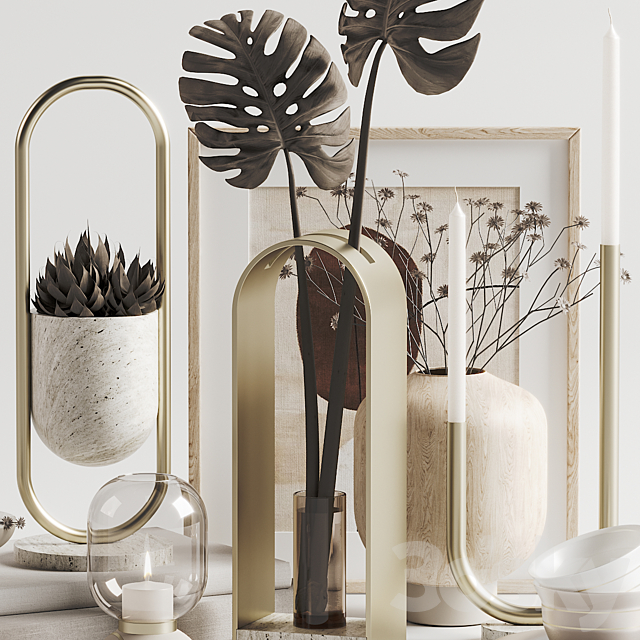 Decoration Set 002 Arche Collection Hauri Candleholder by Peca 3d
