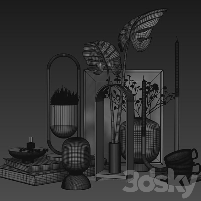 Decoration Set 002 Arche Collection Hauri Candleholder by Peca 3dskyfree
