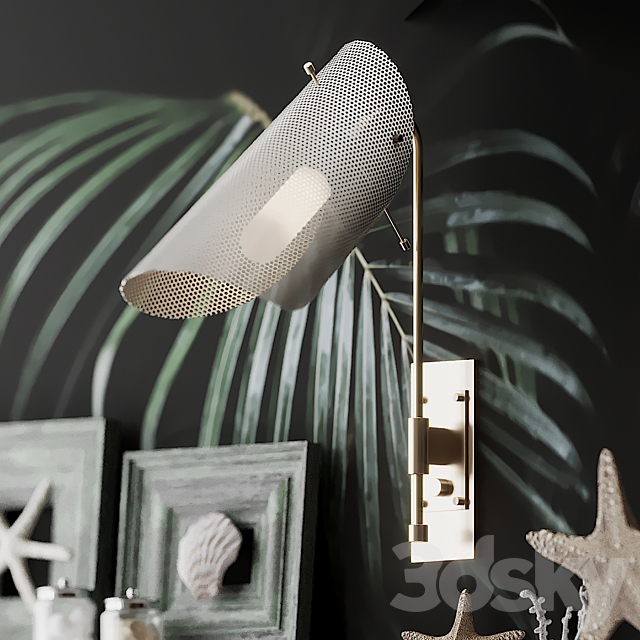 Tulle Wall Lamp in Brass by Blueprint Lighting 3dsky